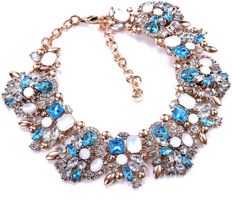 Zthread Bib Statement Necklace Colorful Glass Crystal Collar Choker Necklace for Women Fashion Accessories - Image 4